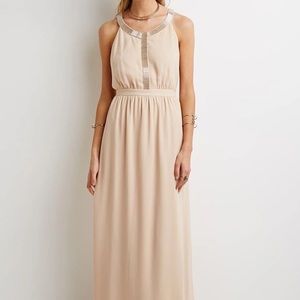Champagne chiffon bridesmaid dress